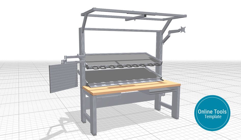 Heavy-duty work bench with trays